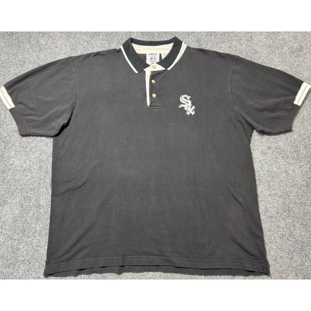 Vintage 1999 Pro Edge Chicago White Sox MLB Polo Shirt Iron Knights Black XL